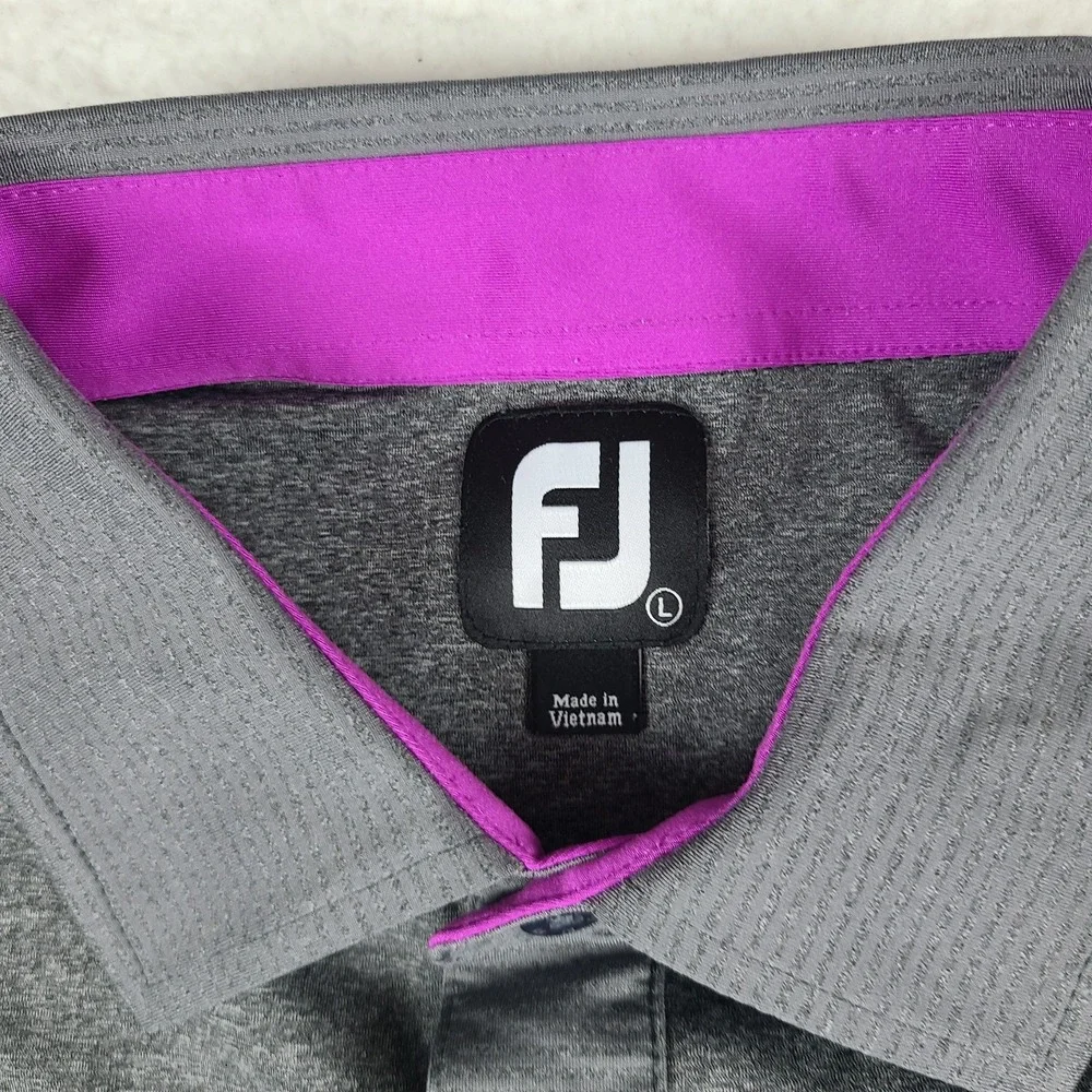 Foot Joy Polo Shirt Mens Large Dark Gray Performance FJ Golf The Rail